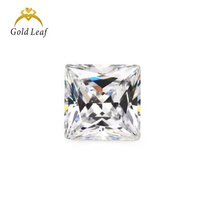 China Goldleaf jewelry custom wholesale price 6x6mm color set or fire princess cut stones D-VVS1 princess cut loose moissanite for sale