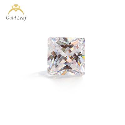 China Wholesale Fire Goldleaf GRA Certificate DEF VVS Square Color Or Princess Cut Moissanite Synthetic Diamond For Fine Jewelry for sale