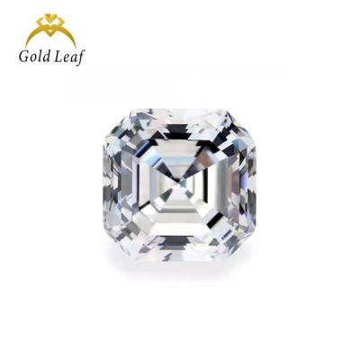 China Fire Goldleaf gemstones vvs DEF moissanite stones asscher cut color moissanite gra certificate set or moissanite loose for sale