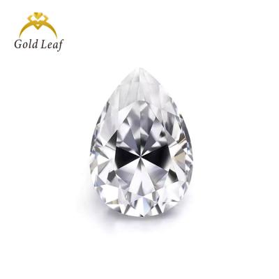 China Wholesale Fire Goldleaf gemstone vvs DEF color moissanite color set or loose pear cut gra certificate Moissanite stone for sale