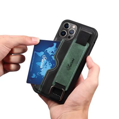 China Anti-fall PU Back Cover Card Protective Case, Wristband, Ring Shell Mobile Phone Bags and Leather Cases for sale