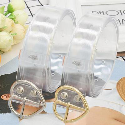 China Hotsale Comfortable Fashionable Resin Plastic Transparent AMAZON Belt With Pin Buckle Porous Ladies Belt for sale