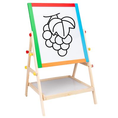 China Eco-friendly Material Kids Wooden Portable Writing Board Magnetic Painting Board Wooden Blackboard for sale