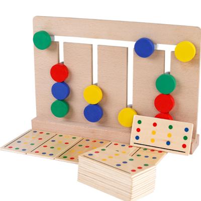 China Parent-children Interactive Amazon Hot Selling Toy Patience Train Hands Brain Four Color Wooden Game for sale