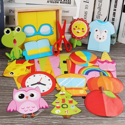 China Educational Kid Toys Handmade DIY Paper-Cutting Game For Kids Perfect Kindergarten Educational Toy Cartoon Cutting Paper for sale