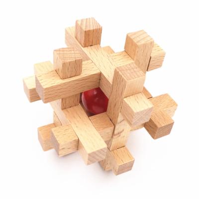 China Factory wholesale multifunctional wooden magic puzzle wooden cube blocks cage lock puzzle cube lock wooden riddle for sale