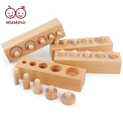 China Eductional child montessori toys most popular toys montessori grasping game wooden cylinder block kids blocks for sale