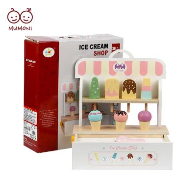 China Simulation Wooden Ice Cream Toy Happy Ice Cream/Different Shape Hottest Summer Ice Cream Game With Magnet Kids Role Play Game Funny Pretend Ice Cream Toy for sale