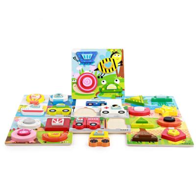 China Multi-functional Wooden Puzzle Baby Educational Wooden Toys Matching Hand Grasping Board Geometric Shape Matching Puzzle Toys for sale