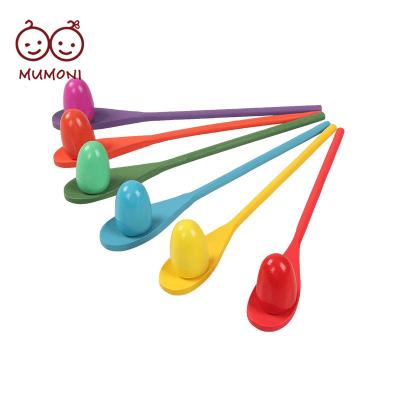 China Training Your Balance System In Our Creative Brain Design 6 Colors Spoon And Egg Race Game Kids Indoor Outdoor Balance Training Game for sale