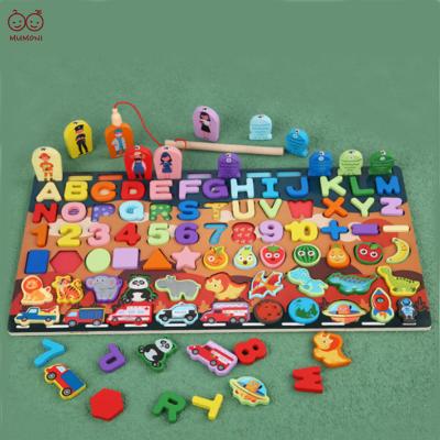 China Non-Toxic Multi-Function Wooden Matching Education Board Educational Board Non-toxic Digital Shape Children's Cognitive Puzzle for sale