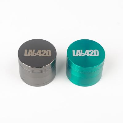 China Grinding Tobacco LAb420 Herb Grinder Zinc Alloy 4 Layers Easy to Carry High Quality 50mm 2 inch Round Flat Herb Grinder for sale