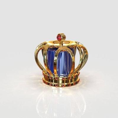 China Luxury Gold Crown Metal Perfume Bottle Cap Zinc Alloy Perfume Cap For Crimp Neck Perfume Bottle for sale