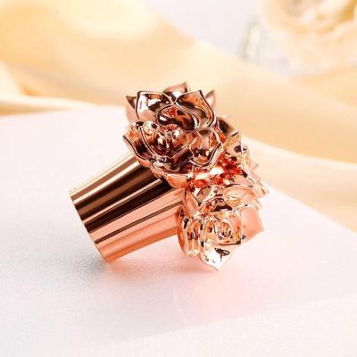 China High Precision Luxury Zinc Alloy Perfume Cover Shiny Gold Electroplating for sale