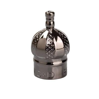 China Custom Color Crown Design Perfume Metal Caps Zinc Alloy Cover for sale