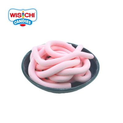 China Wholesale Free Sample Natural Strawberry Vanilla Cherry Flavor Halal Marshmallow Sour Noodles Form Halloween Marshmallow Bulk for sale