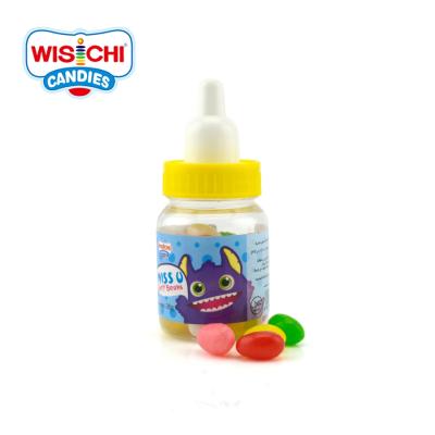 China Free Sample Natural MISS YOU Sugar Coated Jelly Bean Fruity Flavors Soft Jelly Bean Bottle Packed for sale