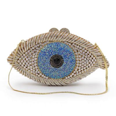 China Other Eyes Dinner Banquet Diamond Pinch Handbags Rhinestone Clutches (H155) for sale