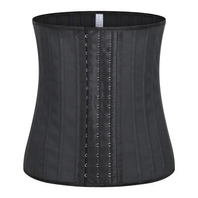 China 30cm Antibacterial 3 Adjustable Hooks Women Belly Control 25 Steel Bone Waist Trainer Latex Waist Trainer for sale