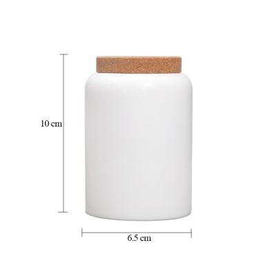 China GUANHONG Beverage Customized Sugar Coffee Canister With Cork White Ceramic Lid Tea Home Storage And Organization for sale