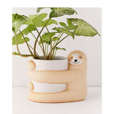 China Urban Outfitters Modern Sloth Shaped Nordic Wind Flower Pots Porcelain GH Blame House Cute Green Plant Meat Pot for sale