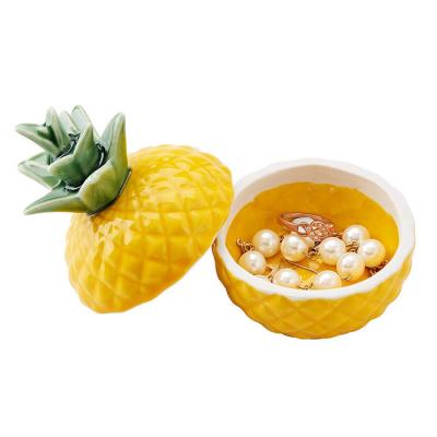 China Wholesale High Quality Pineapple Jewelry Box Guanhong Ceramic Trinket for sale