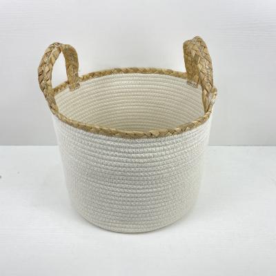 China Sea Viable Sewing Grass and Modern Cotton Rope Basket Storage Basket for sale