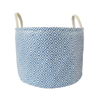 China Wholesale Collapsible Porcelain Straw Storage Paper Basket For Fabric, Stuff, Round Storage Basket for sale