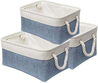 China Fashion Home High Quality Folding Canvas Fabric Clothes Storage Foldable Basket for sale