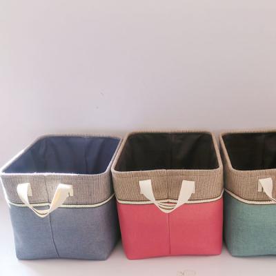 China New 2020 Product Viable Trending Decorative Fabric Pilou Fabric Home Storage Storage Baskets for sale