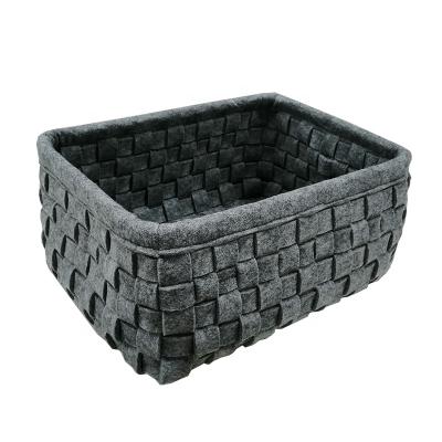 China Wholesale Viable Felt Storage Basket Household Customize Collapsible Woven Basket Folding Felt Basket Bin For Home for sale