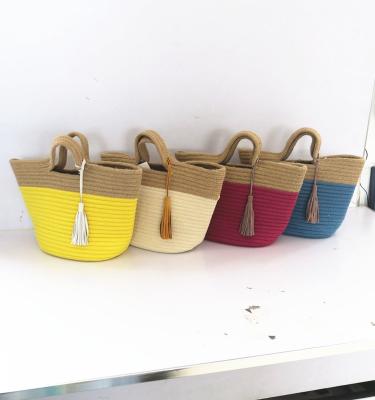 China Wholesale High Quality Supplier Women Tassels Cotton Rope Tote Bag for sale