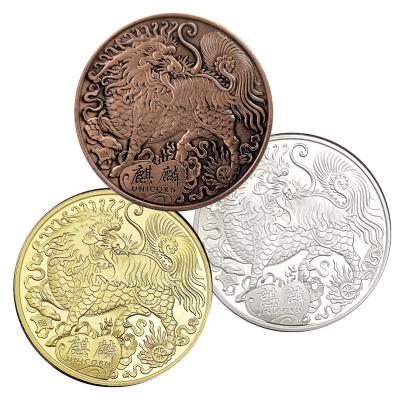 China australia auspicious commemorative silver and gold chinese kylin copper coins for sale