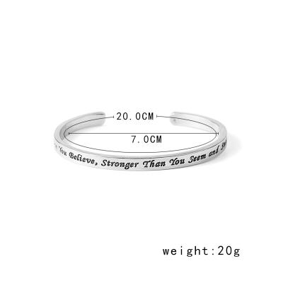 China Vintage Fashion Message Bracelet Personalized Customized Bangles Bracelet Stainless Steel Bracelets Jewelry for sale