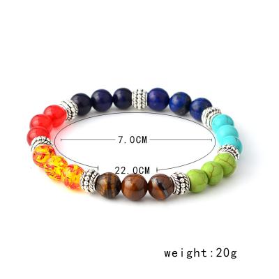 China Popular Natural Elastic Head Charm Buddha Stone Vintage Lava Lava Beads Bracelets for sale