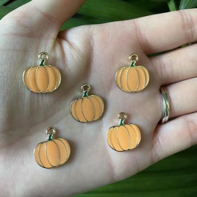 China China enamel matte pumpkin ear stud earring accessories jewelry making alloy material earrings for sale