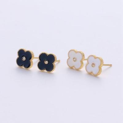 China Cute China Fashion Alloy Earrings Set Jewelry Flower Four Leaf Flower Earringsstud Earrings For Girls for sale