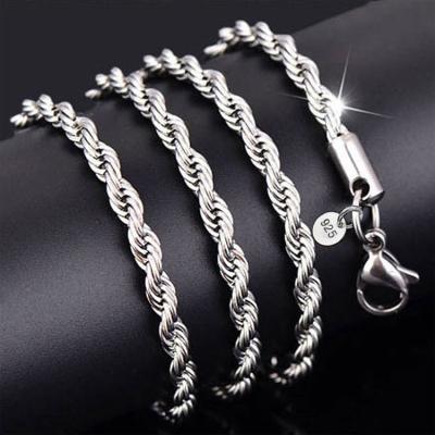 China Best Selling Silver Trendy Fashion Necklace Women's Necklace Twist Rope Chain Snake Necklace Wholesale for sale