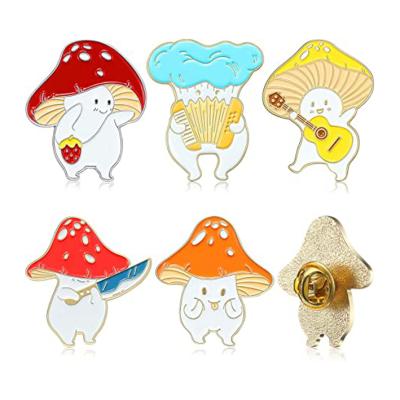 China Hot Selling Cute Sc Enamel Pin Badge Cartoon Factory Jewelry Cute Mushroom Pins Lapel Large Brooches For Women for sale