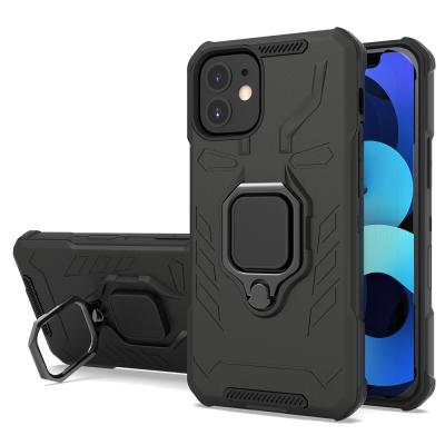 China Metal Ring Holder Kickstand Shockproof Shockproof Cell Phone Case For iPhone 11 12 mini pro 13 max for sale