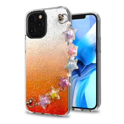 China Shockproof New Arrivals Glitter Design Epoxy Phone Case With Chain For iphone 8 plus 11 pro 13 6.1 12 max mini for sale