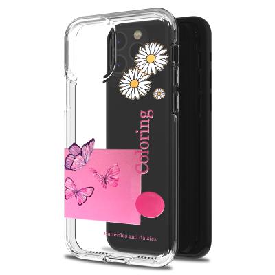 China Fundas Para Celular Shockproof Flower Printed Dual Back Layer Protective Phone Case Covers For LG K22 K92 Q92 5G for sale