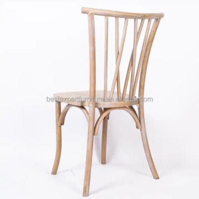 China Modern Wedding Banquet Dining Wood X Back Chair Cross Back Chair for sale