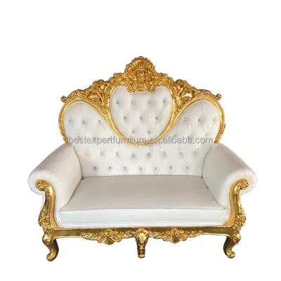 China Modern Hotel Royal double chairs luxury wedding king throne chair sofa for wedding for sale