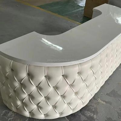 China Modern Modern French Style leather or fabric glossy surface Wedding Event Shop Salon Reception Desk for sale