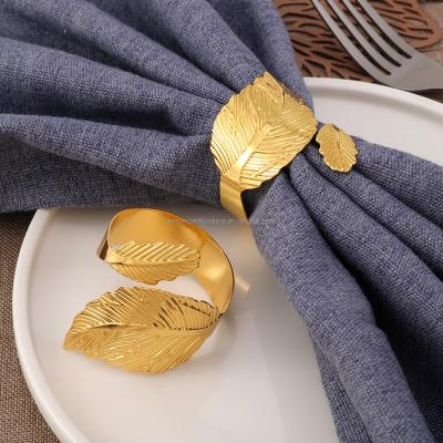 China Sustainable Table decorative items Iron Metal Finished Elegant Napkin Rings Use For Home Table Decoration for sale