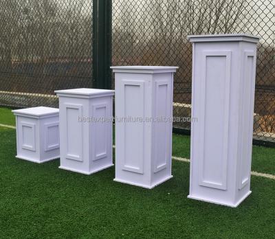 China Luxury PVC Plastic White Square Column Wedding Road Lead European Roman Column Event Wedding Decoration for sale