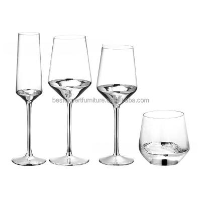 China High quality Wholesale Glassware Glass Wine Goblets Vintage Colored Decoration Clear Vintage Goblets Glass for sale