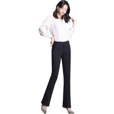 China Anti-Wrinkle Latest Women Breathable And Comfortable Elastic Pants Long High Pants for sale