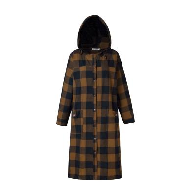 China Sale Plaid Knee-Length Coat Women Girl Winter Fashion Breathable Warm Female Long Sleeves Aplet for sale